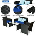 thumbnail image 5 of Costway 8PCS Patio Rattan Furniture Conversation Set Cushion Sofa Table Garden Navy, 5 of 11