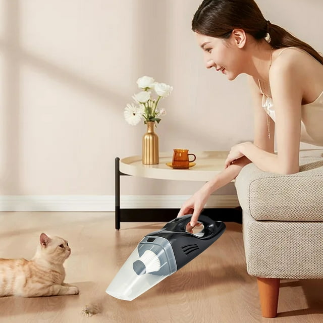 EGNMCR Home Car Dual-Use 120w High-Power Small Handheld Portable USB Charging Wireless Vacuum Cleaner,