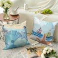 thumbnail image 4 of Dashan Nautical Coastal Throw Pillow Covers 18x18 Set of 4,Starfish Seashell Decorative Pillow Cases for Bedroom Sofa Couch, 4 of 6