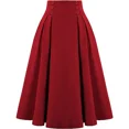 thumbnail image 5 of Falda medieval de otoño e invierno para mujer, falda vintage, informal, de corte A, con bolsillos, cintura alta elástica, falda gótica larga plisada, 5 of 5