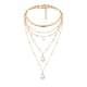 thumbnail image 1 of Collar retro de metal con perlas de arroz para mujer, regalo, collares de cuentas multicapa con colgantes, 1 of 8