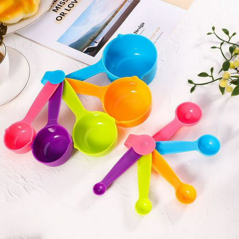 Measuring Cups And Spoons, Pp Plastic Colorful Measuring Cups Set For  Liquids & Dry Ingredients & General Kitchen Use