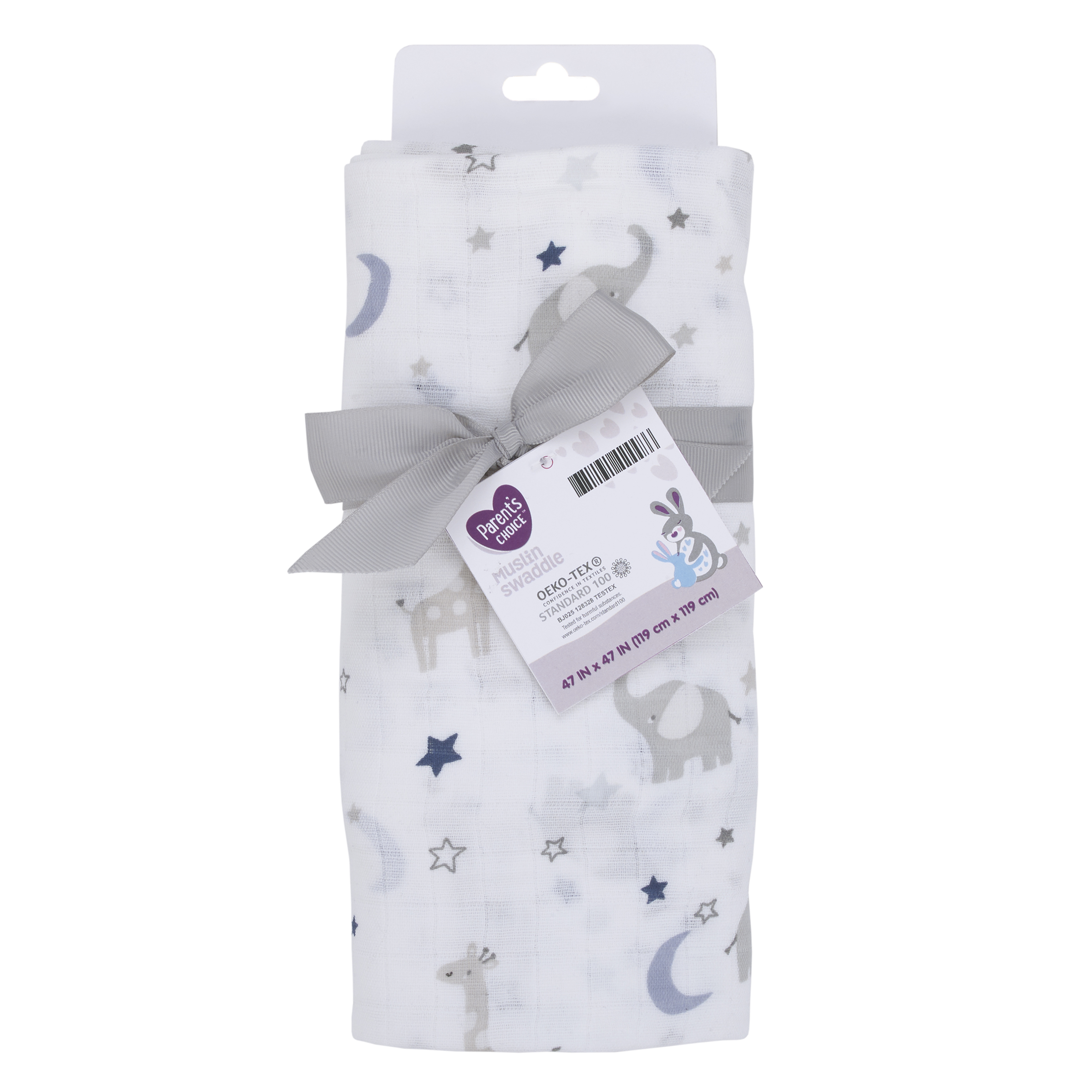 Parent's Choice Muslin Swaddle Elephant Stars photo 2