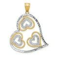 thumbnail image 1 of 14K et Rhodium Pendentif Cœur en Diamant K2553 (41mm x 31mm), 1 of 2
