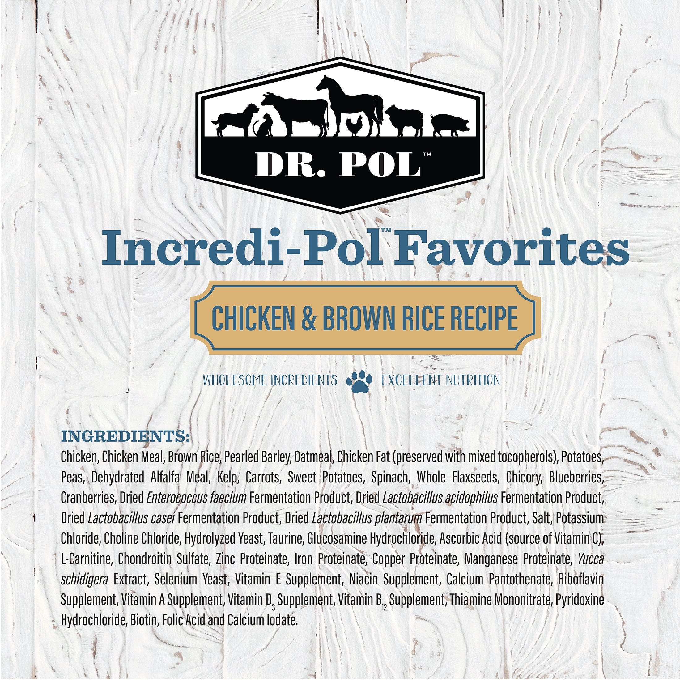 (6 pack) Dr. Pol Incredi-Pol Favorites Chicken and Brown Rice Recipe Dog Food - 6lb