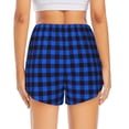 thumbnail image 4 of Uemuo Buffalo Plaid Blue Black Pattern Women's Athletic Shorts High Waisted Running Shorts with Liner Pockets Gym Elastic Workout Shorts-Medium, 4 of 9