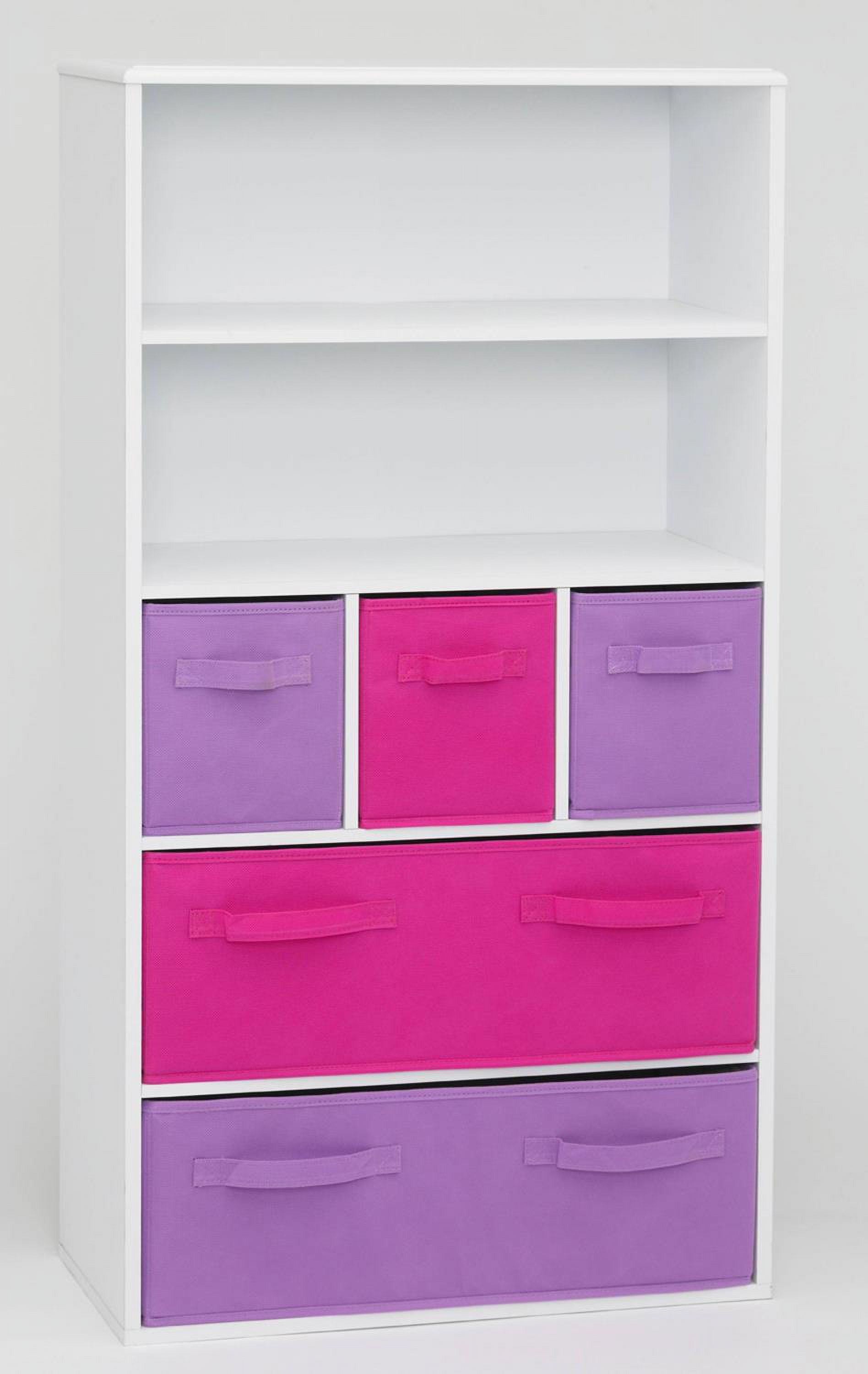 4D Concepts Kids Bookshelf with Fabric Storage Bins, Multiple Finishes - image 2 of 3