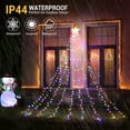 thumbnail image 4 of Kizocay Outdoor Christmas Decoration Lights, 8 Modes, 350 LED Star Tree Topper String Lights, Waterfall Fairy Christmas Tree Lights Holiday Lighting Decorations for Yard Lawn Window Wedding Party, 4 of 8