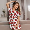 thumbnail image 3 of Easygdp Hand Drawn Strawberry Camisón de manga corta para mujer, informal, estampado, 3 of 6
