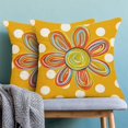 thumbnail image 4 of Summer Pillow Covers 18 X 18 Inch Set of 2, Polka Dot Yellow Watercolor Flower Decor Throw Pillow Covers Farmhouse Boho Outdoor Decorative Pillowcase for Couch Home Sofa Living Room, 4 of 6