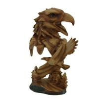 Zeckos Carved Wood Look Bald Eagle Bust and Scene Tabletop Statue