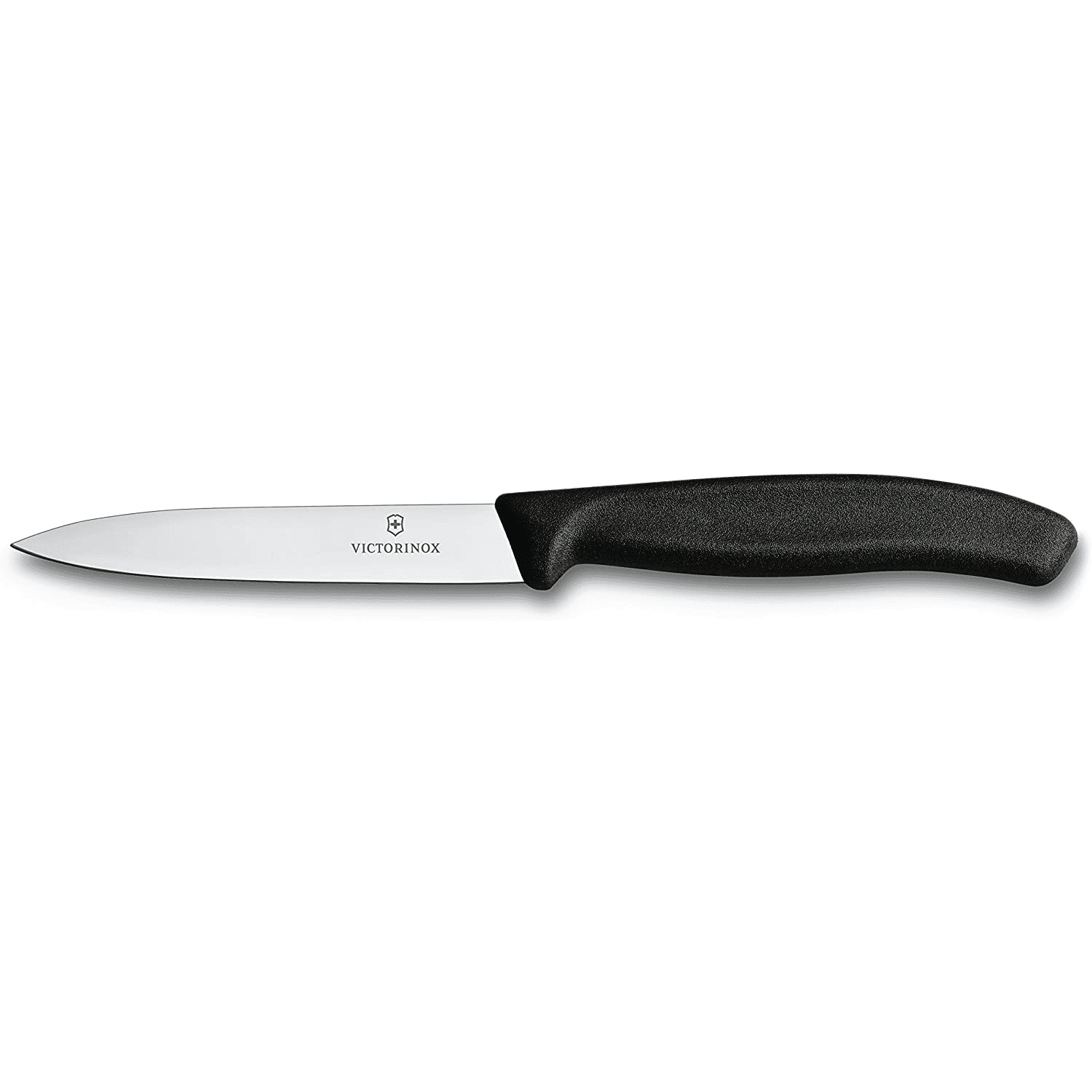 Victorinox 4' Kitchen Paring Knife: Straight Edge – Spear Point – Swiss Classic Handle – Black