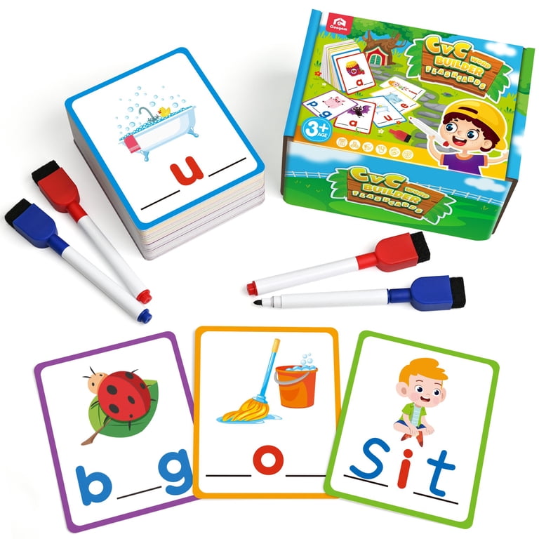 Cvc Word Games CVC Word Writing Cards - 100 Double-Sided Flashcards ...