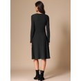 thumbnail image 4 of DARING DIVA Sweater Ribbed Tie Waist Crew Neck Midi Dress S Black, 4 of 6