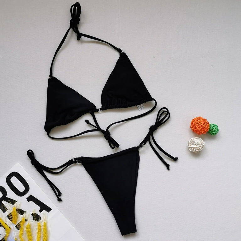 Feltree 2 Piece Bathing Suits Trendy Bikini Flattering Slimming Swimsuits  Thong for Women