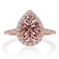 thumbnail image 2 of 2 Carat Morganite and Diamond Halo Bridal Ring Set on 10k Rose Gold, 2 of 2