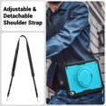 thumbnail image 5 of Shockproof Case for Apple iPad 11th 10th Generation 2025 2022, Rugged Hybrid Protective Cover with Pencil Holder & Shoulder Strap Kids Friendly Rotating Stand Case for iPad 11th 10th Gen, Lightblue, 5 of 8