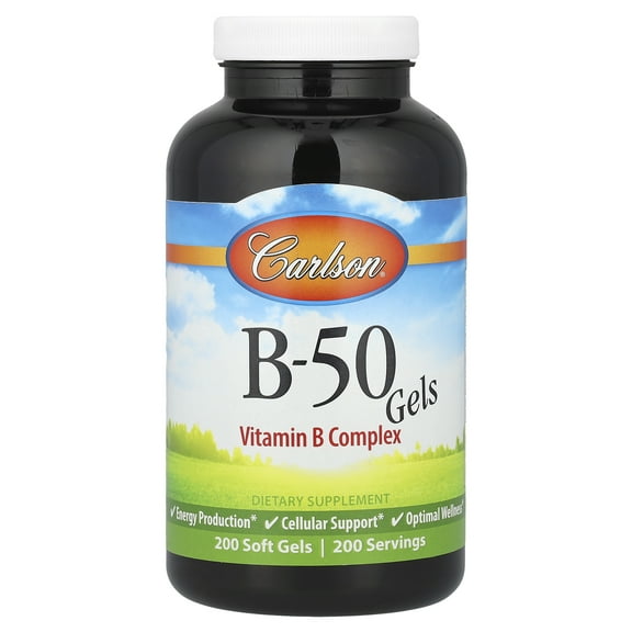Carlson Labs - B50 Gel Vitamin B Complex - 200 Softgels
