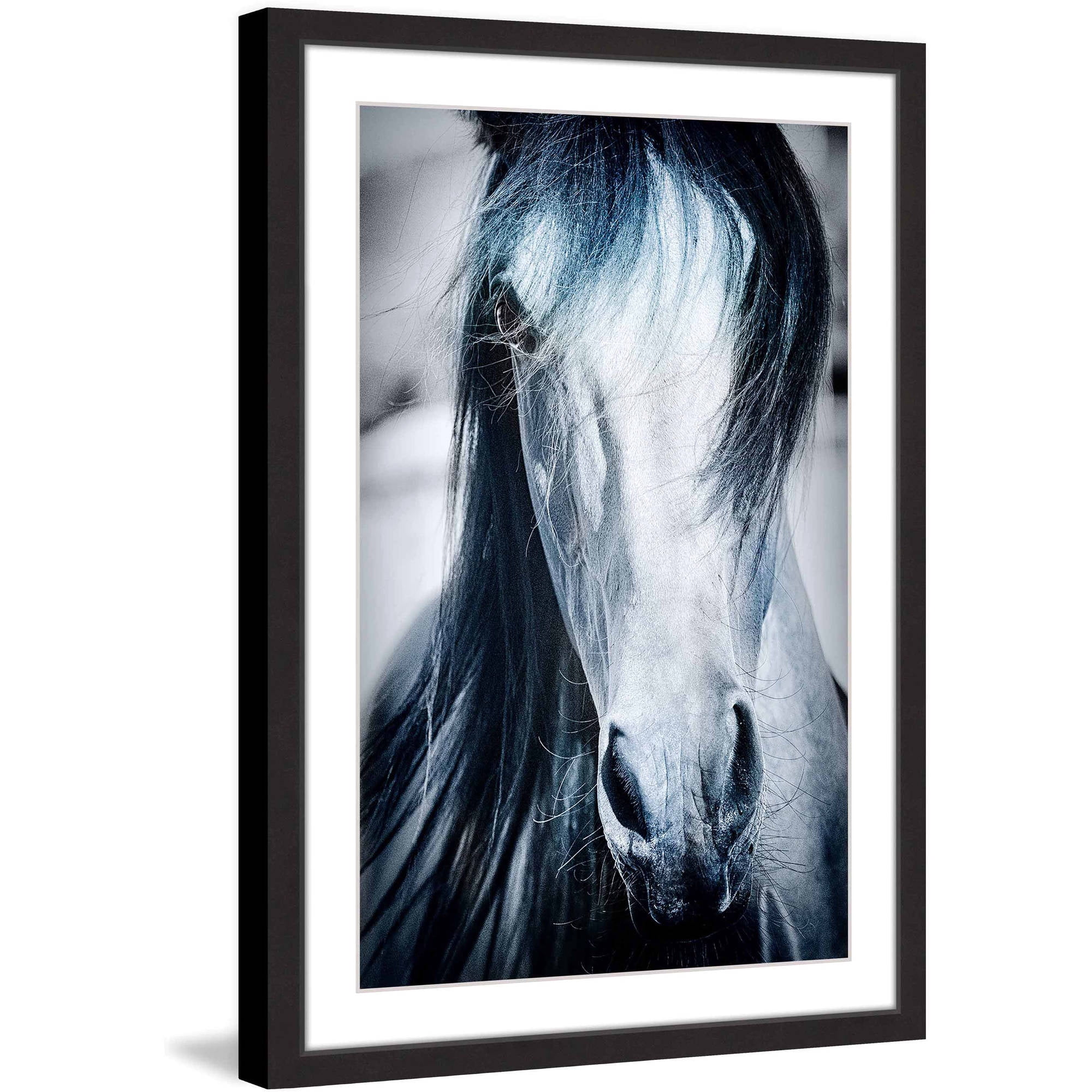 "Blue Horse" Framed Painting Print