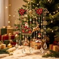 thumbnail image 6 of Santa Sleigh Christmas Window Hanging with Crystal Pendants - Festive Holiday Decor with Poinsettia, Reindeer & Miniature Village, 6 of 6