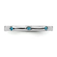 thumbnail image 4 of Auriga Fine Jewelry 925 Sterling Silver Blue Topaz Ring for Women Size 5, 4 of 6
