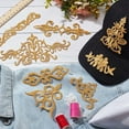 thumbnail image 4 of 16 Pcs 8 Styles Embroidery Lace Flower Patches Iron on/Sew on Patches Ethnic Style Golden Floral Lace Appliques, 4 of 5