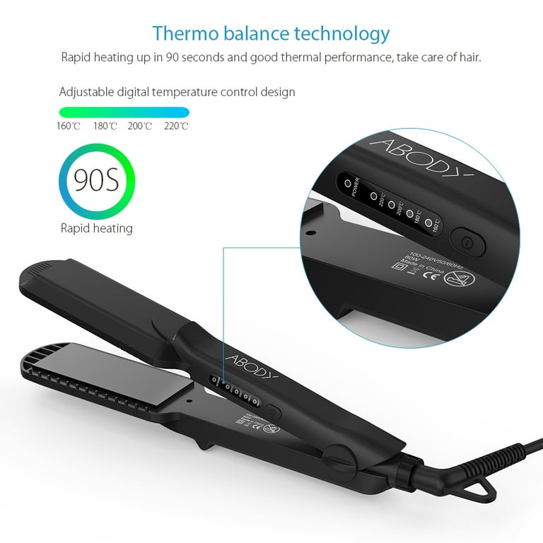 Abody 4 in 1 Functional Hair Straightener and Hair Curler Professional Flat Iron Temperature Control 160 220