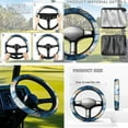 thumbnail image 4 of Jeiento Blue Marble Pattern Golf Cart Seat Covers 4 Pack with Golf Cart Steering Wheel Cover and 2PCS Golf Cart Flags Golf Cart Seat Protector 13-14 Inch Steering Wheel Covers, 4 of 5