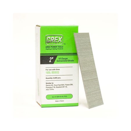 

GREX 18 Gauge 2 Length Galvanized Brads 5K Pack