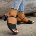 thumbnail image 6 of Lenago Women's Open Toe Chunky Heel Sandals Ankle Strap Platform Slides Summer Casual Walking Shoes Comfortable Fashionable Summer Vacation Black 7.5, 6 of 9