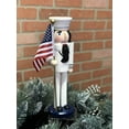 thumbnail image 2 of Santa's Workshop 14" Navy Nutcracker With Flag, 2 of 2