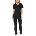 thumbnail image 1 of Fiudx Túnica de Enfermería, Elegante Cuello En V, Manga Larga, Poliéster Suave, Ajuste Cómodo, Uniforme Profesional para Cuidadores, Terapeutas y Dentistas. Incluye Pantalón. Disponible En Varias Tal, 1 of 7