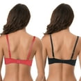 thumbnail image 2 of Curve Muse Womens Plus Size Unlined Semi-Sheer Balconette Underwire Lace Bra-2PK-BLACK,RED-38C, 2 of 7