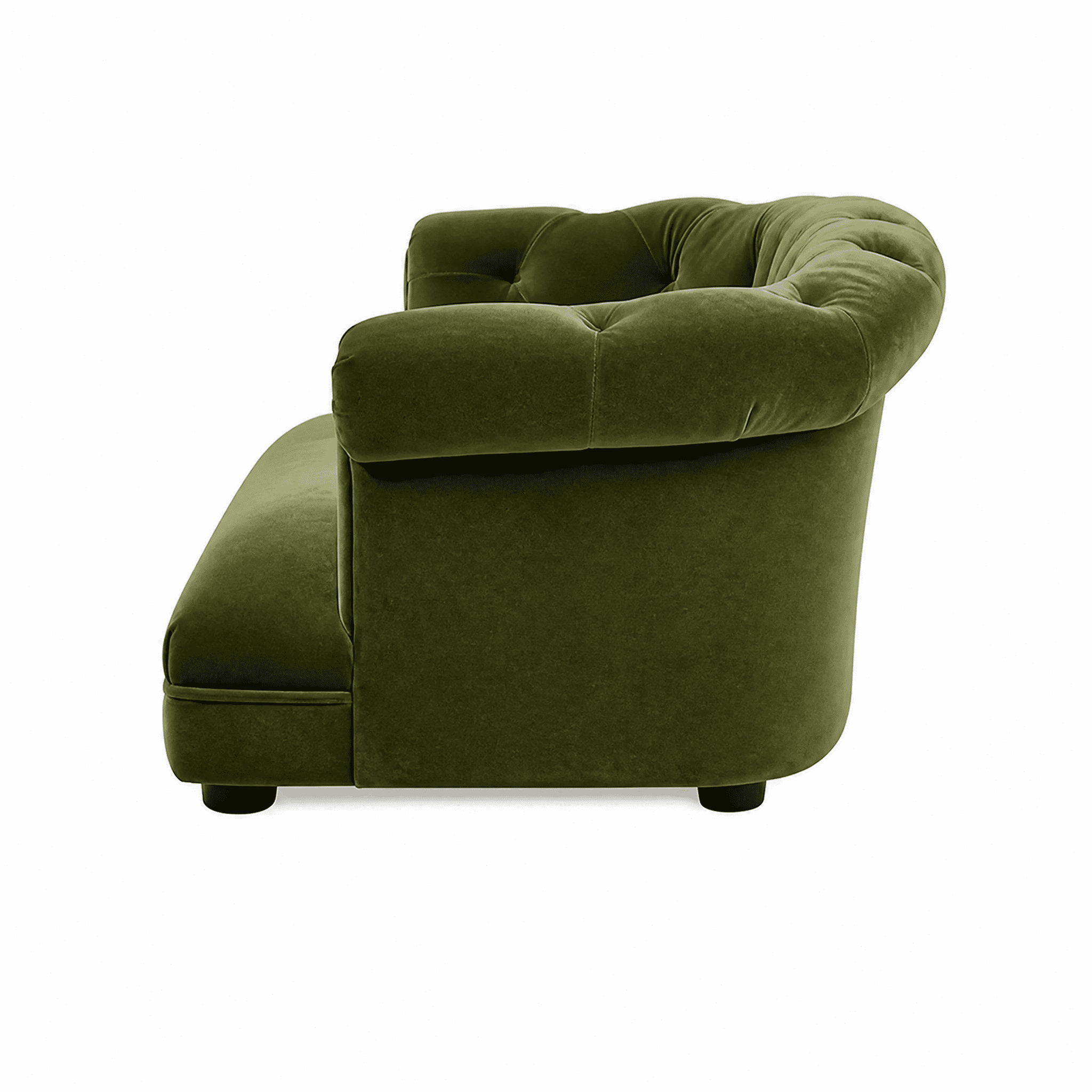 36.5" Chesterfield Dog Sofa Bed, Medium, Olive Green Performance Velvet