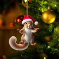 thumbnail image 2 of WUJGXI Santa Hat Christmas Ornament Unique Festive Design Xmas Tree Home Party Decor Creative Animal‑Theme Holiday Tree Decoration, 2 of 5