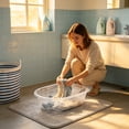 thumbnail image 5 of Portable Washboard Basin for Hand Washing Clothes, All-in-One Laundry Basin with Built-in Washboard, for Home, RV, Camping, Travel Clear, 5 of 6