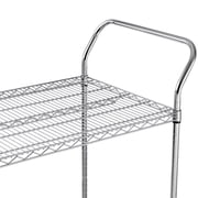 Finnhomy 2 Tier Commercial Grade Rolling Cart, Heavy Duty Utility Cart, Carts with Wheels and Handles, Kitchen Carts on Wheels, Metal Cart with 600 lbs Capacity