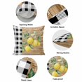 thumbnail image 6 of Throw Pillow Covers, Summer Lemons Decorative Throw Pillow Covers 20x20 Inch, Botanical Fruit Branch Check Wooden Grain Square Linen Pillow Cases for Couch/Living Room/Sofa, 6 of 9