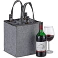 thumbnail image 1 of 6 Bottles Carrier Bags Wine Bottle Carriers Felt Wine Tote Bag, 1 of 4