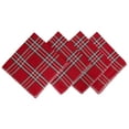 thumbnail image 2 of Fennco Styles Contemporary Plaid Whip Stitched Flange 100% Pure Cotton 20 x 20 Inch Cloth Napkins, Set of 4 – Red Diner Napkins for Christmas Banquets, Family Gathering, Special Events and Home Décor, 2 of 4