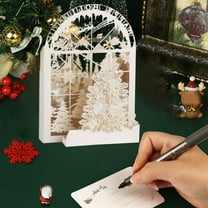 3D Pop-Up Christmas Card with Santa Claus, Snowman, Reindeer, Christmas Tree, Winter Wonderland, Holiday Greeting Card for Family, Friends, Kids