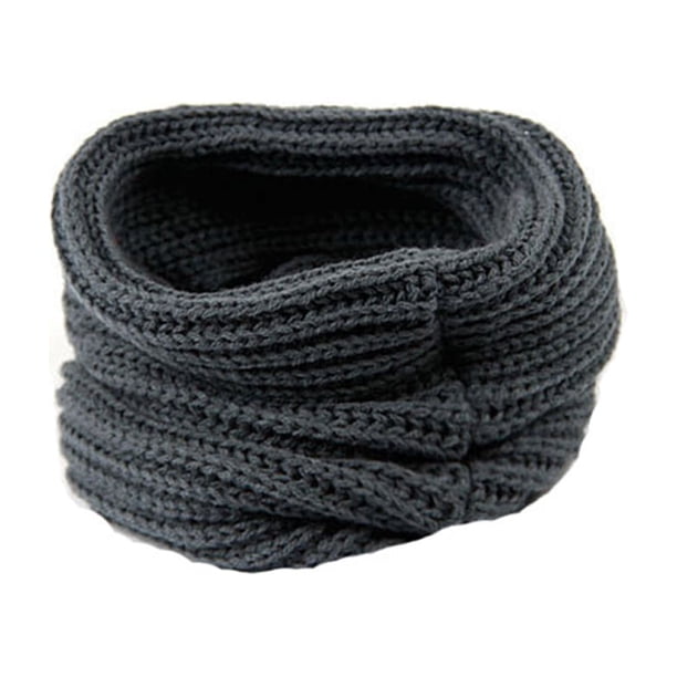 Bufanda chal de mezcla de lana tejida de un solo círculo para mujer, cálida y gruesa, para el invierno (gris oscuro)