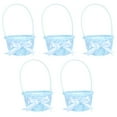 thumbnail image 2 of 5pcs Miniature Woven Baskets Handles Flower Containers Photography Props, 2 of 8