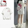 thumbnail image 2 of Kawaii Sanrio Hellow Kitty T-Shirt Cute Cartoon Wild Loose Print Shirt Cotton Short-Sleeve Clothes Girl Gift 4XL Oversized Women, 2 of 8