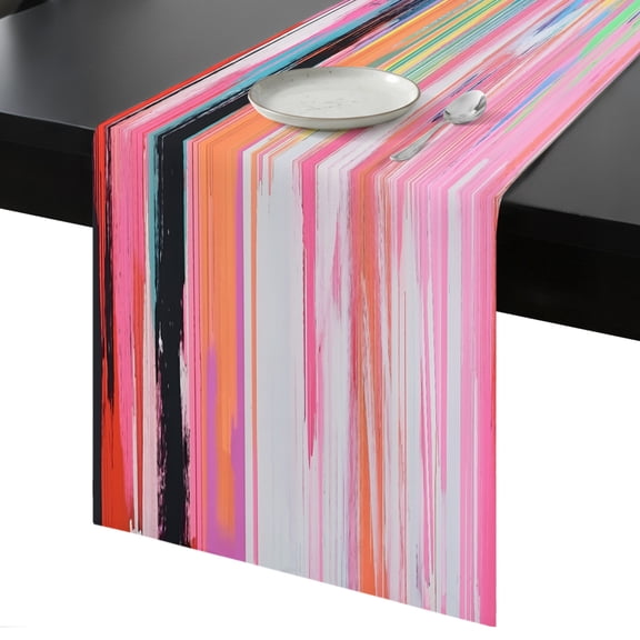 Table Runner Simple Art Decorative Dining Table Runner Oil Painting Kitchen Table Decoration for Home, Holiday and Party Use 13x36 Inch