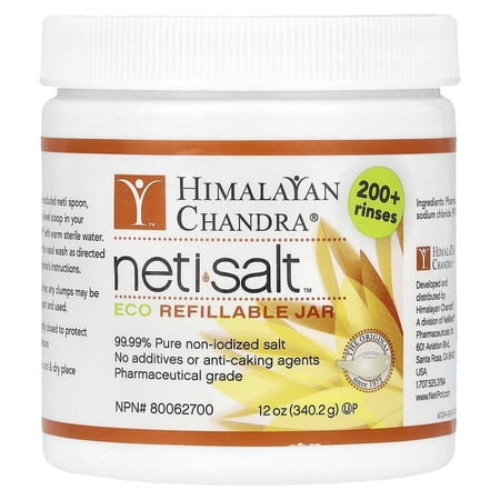 Himalayan Chandra, Neti Salt, Eco Refillable Jar, 12 oz