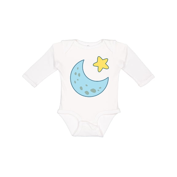 Inktastic Moon and Star Boys or Girls Long Sleeve Baby Bodysuit