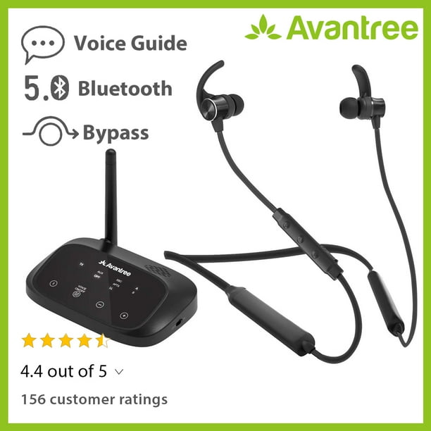Avantree HT5006 Wireless Headphones Earbuds for TV Watching, Neckband