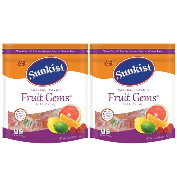 Sunkist Fruit Gems Assorted Soft Candy, 2 lbs. 2 PACK