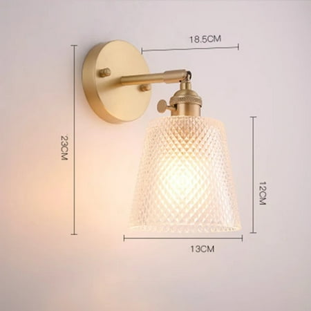 

LIJIFSN Modern Elegant and Sleek Brass LED Wall Lamp with Creative E27 Lighting and Clear Glass - Stylish Sconce Fixture for Bedroom Living Room and Porch Decoration - Includes 110V/2